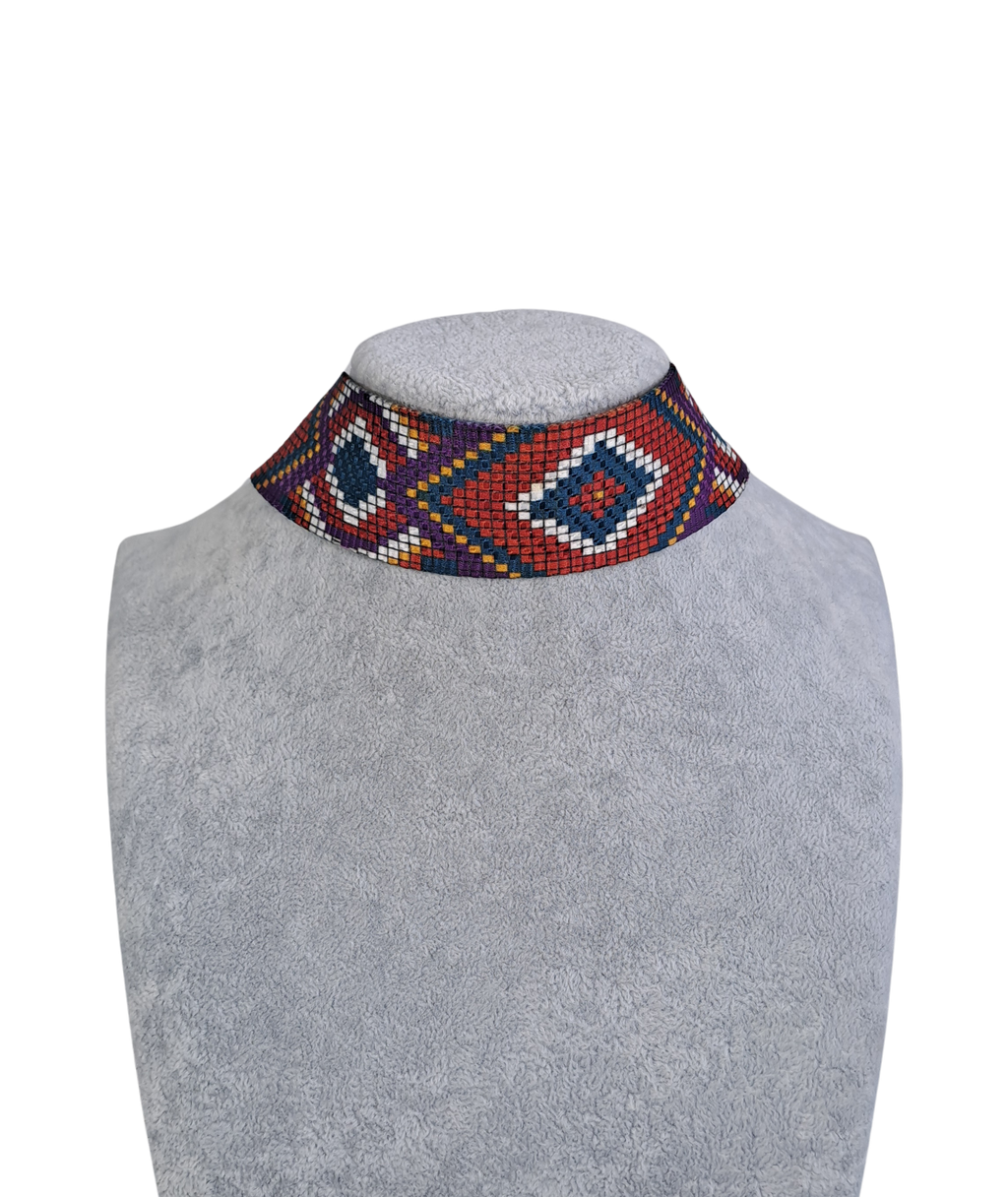 Multicolor Checkered Choker