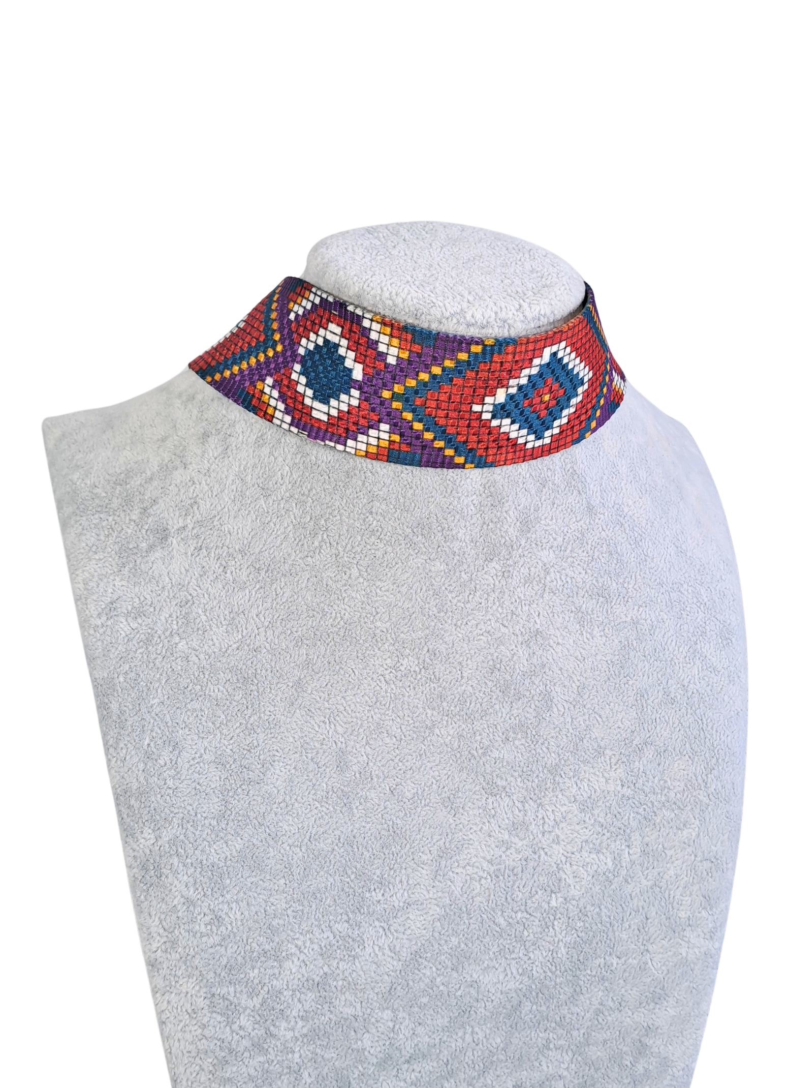 Multicolor Checkered Choker